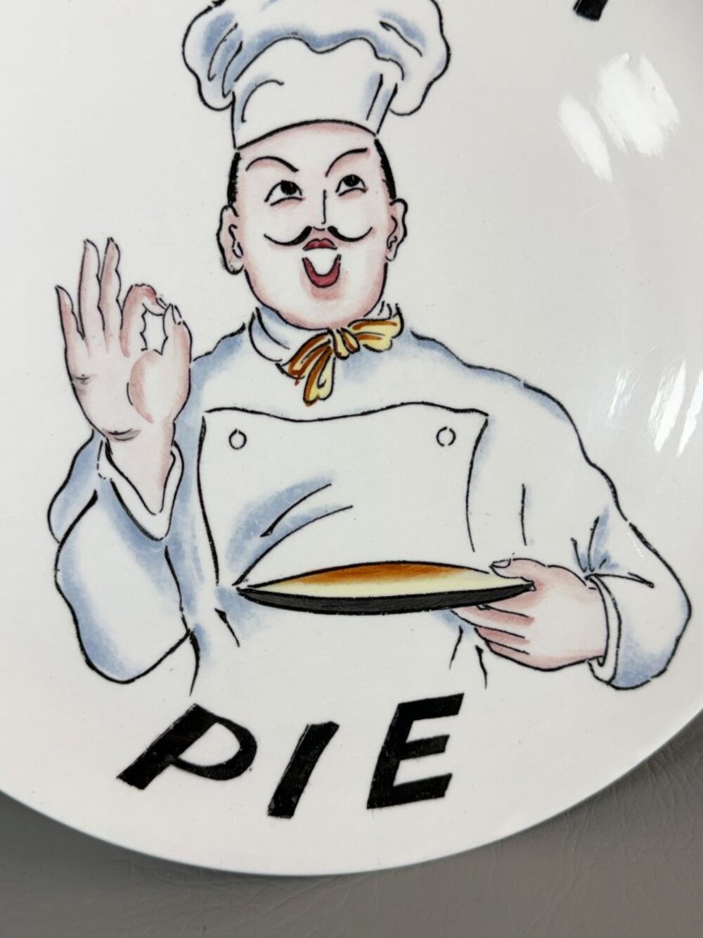 Vintage Chase Import Pizza Pie Ironstone Plate 13.5" MCM Retro Chef Kitchen Deco - Picture 8 of 14